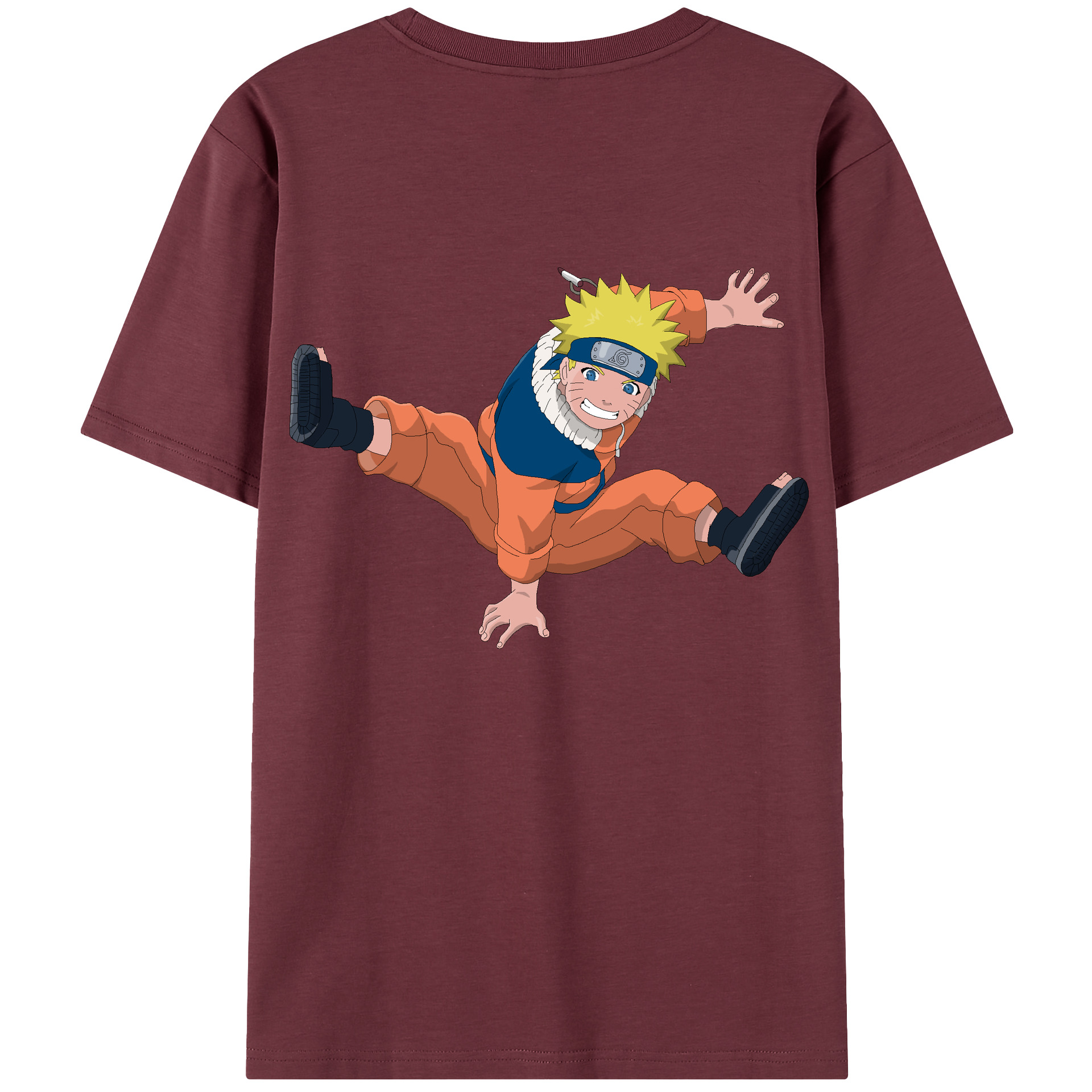 （画像用） NARUTO -ナルト- うずまき ナルト Uzumaki Naruto 綿100％半袖Tシャツ（背面プリント）